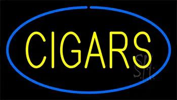 Yellow Cigars Blue Neon Sign