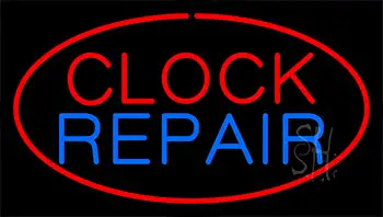 Clock Repair Red Neon Sign