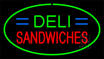 Deli Sandwiches Green Neon Sign
