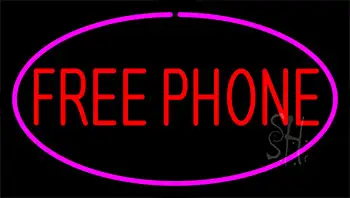 Free Phone Pink Neon Sign