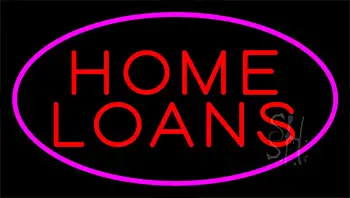 Home Loans Pink Neon Sign