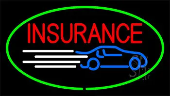 Red Insurance Green Neon Sign