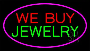 We Buy Jewelry Purple Neon Sign