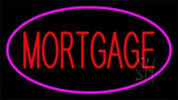 Mortgage Pink Border Neon Sign