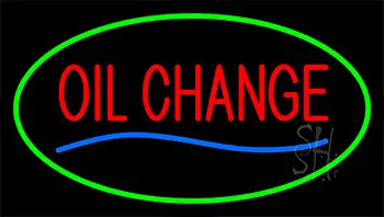 Oil Change Green Neon Sign