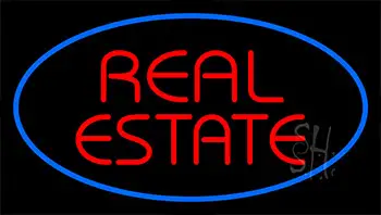 Real Estate Blue Neon Sign