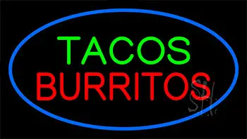 Tacos Burritos Blue Neon Sign