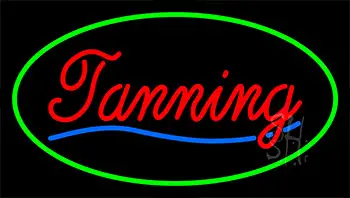 Red Tanning Green Neon Sign