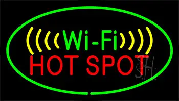 Wifi Hot Spot Green Border Neon Sign