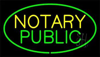 Green Notary Public Neon Sign