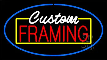 Custom Framing Blue Neon Sign
