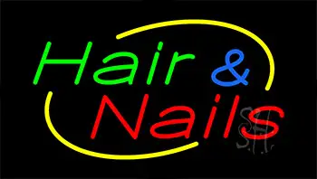 Hair And Nails Animated Neon Sign