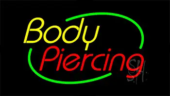 Yellow Body Red Piercing Neon Sign
