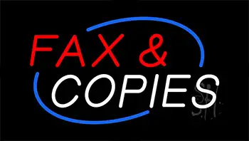 Fax And Copies Animated Neon Sign