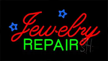 Cursive Jewelry Repair Flashing Neon Sign