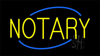Yellow Notary Animated Neon Sign