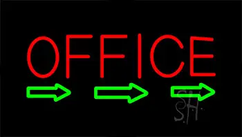 Red Office With Arrow Animated Neon Sign