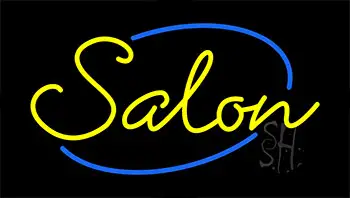 Yellow Salon Animated Neon Sign