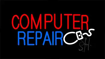 Computer Repair Animated Neon Sign