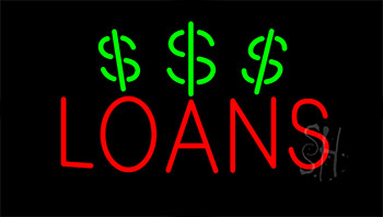 Red Loans Dollar Logo Animated Neon Sign