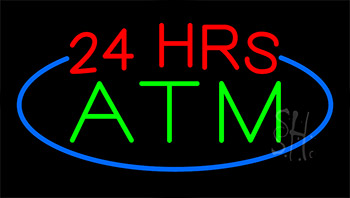 24 Hrs Atm Animated Neon Sign