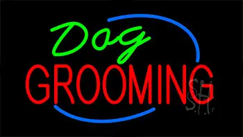 Dog Grooming Flashing Neon Sign