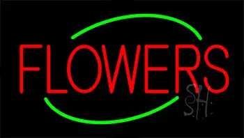 Red Flowers Neon Sign