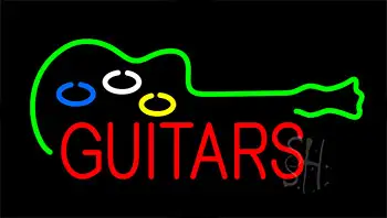 Guitars Flashing Neon Sign