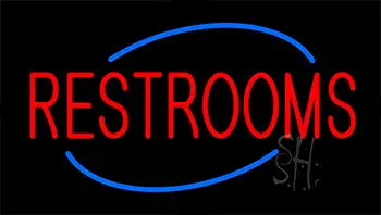 Restrooms Animated Neon Sign