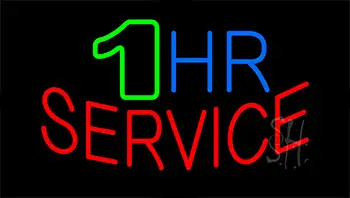 1 Hr Service Animated Neon Sign