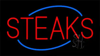 Steaks Animated Neon Sign