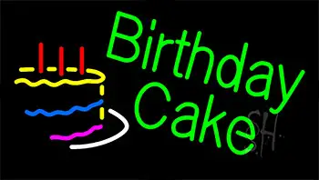 Birthday Cake Animated Neon Sign