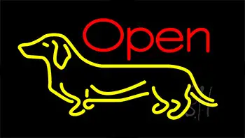 Dog Open Flashing Neon Sign