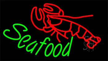 Green Seafood Animated Neon Sign
