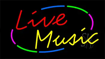 Multicolored Live Music Flashing Neon Sign