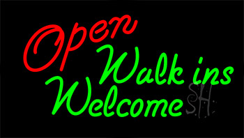 Open Walk Ins Welcome Animated Neon Sign
