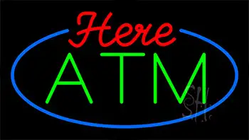 Atm Here Animated Neon Sign
