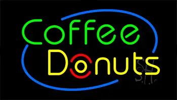 Coffee Donuts Animated Neon Sign