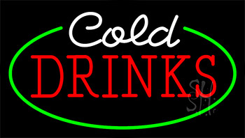 Cold Drinks Animated Neon Sign