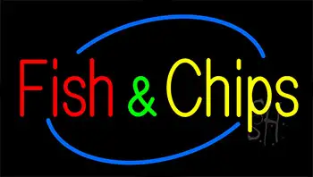 Fish And Chips Animated Neon Sign