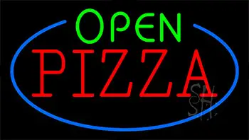 Open Pizza Animated Neon Sign