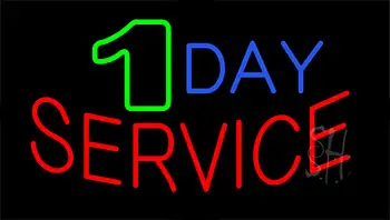 1 Day Service Flashing Neon Sign
