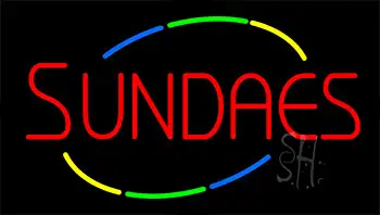 Red Sundaes Animated Neon Sign