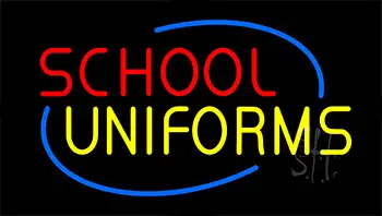 Red School Yellow Uniforms Animated Neon Sign