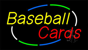 Baseball Cards Animated Neon Sign