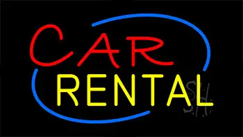 Car Rental Flashing Neon Sign