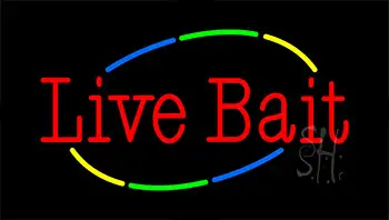 Live Bait Animated Neon Sign