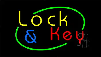 Lock And Key Animated Neon Sign