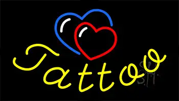 Tattoo With Heart Logo Animated Neon Sign