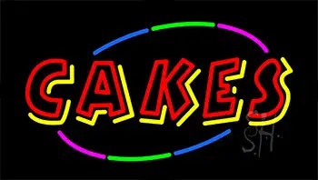 Red And Yellow Cakes Animated Neon Sign